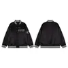 Stand Collar jacket mens designer Black Single Breasted Couples Men Varsity Baseball Coat Roundness Epaulettes classic casual brand jacket Outwear bomber jacket