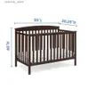 Baby Cribs Children Hanover 6-in-1 Convertible Baby Crib Walnut Espresso/Bianca White/Gray L416