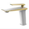 Bathroom Sink Faucets Basin Faucet White And Gold Single Handle Deck Mounted Toilet Cold Mixer Water Tap