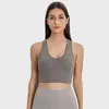 Rippen Ebb-to-Street-Tanktops Yoga Laufen Sportweste für Frauen mit gepolstertem BH LU-083 Fitness-Training Yoga-Anzug Fitnessstudio Kleidung