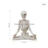 Dekorativa föremål figurer kreativa hemdekoration yoga skl staty gotisk vardagsrum dekorera skrivbord ornament skelett harts scptu dhqlc