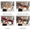Lunettes de soleil Fashion Cat Eye Frame Eyeglass Anti-Blue Lumières Lumières transparentes UV400 Protection Flat Mirror Eyewear