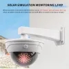 System utomhus simulering Solar kamera dummy övervakning kamera hem kupol vattentätt falska cctv säkerhetskameror LED -lampor