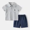 2 stks kinderen sets moeder kinderkleding jongens meisje t-shirt shorts zomers katoen Katoen Kort Mouw Baby Children Clothing Peuter Suit 240401