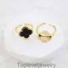 Luxurys Designer Ring for Women 4/4 Leaf Clover Charm Ring Designer Silver Gold Fashion Jewelry Womenギフト調整可能多くのアプリケーションに適しています