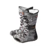 TMA Eyes Winter Long Washed Contrast-Stitch spets Side dragkedjor Womens Boots 240329