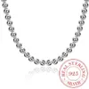 925 argent sterling 4 mm 8 mm 10 mm perles lisses Collier de chaîne de balle pour femmes bijoux de fiançailles de mariage à la mode FDDA312M