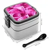 Dinnerware Pink Y2K Money Aesthetic Double Layer Bento Box Portable Lunch For Kids School 80S 90S 00S Glitter