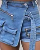 Style de jeans pour femmes pour femmes 2024 Summer Shorts denim décontracté multi-poche conception de fermeture à glissière