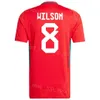 2024 Euro -Pokal Männer Wales Fußballtrikot 9 Johnson 20 James 11 Bale 10 Ramsey 4 Davies Ampadu Wilson Williams Hennessey Gunter Morrell Football Shirt Kits Nationalmannschaft