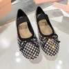 Casual Shoes 2024 Water Diamond Decorative Flat Women's Round Head Bowknot Light Walking Spring Semester