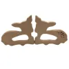 Nouveau bébé en bois de bébé Teether Deer Shape Natrual Baby Baby Teether Toys Wooden Doying Accessoires Baby Shower Gifts LL