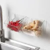 Aufbewahrungsboxen Küche Kleinhöfe Plastikbox Keine Stanz Wandhängepaste Badezimmer Organizer Transparent Make -up -Organisationen