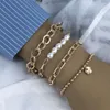 Nouveau bracelet Design Send of Fashion Simple multicouche Chain Perle Pearl Femmes Suit