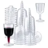 Disposable Cups Straws 50Pcs Clear Plastic Wine Glass Recyclable & Reusable For Champagne Dessert Beer Pudding Party