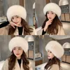 Berets Faux Fur Women Girl Stirnband Hut Winter im Freien warme Schnee Skigapel