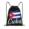 cuba Cuban Havana Flag Drawstring Backpack Women Men Sport Gym Sackpack Foldable Cuban Patriotic Training Bag Sack T7SH#