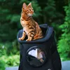 Katzenträger Kisten Häuser Fat Cat Rucksack Carrier Denim Pet Rucksack mit Raumkapsel Blase für kleine mittelgroße Katzen Welpe machen Rucksack für Reise Hikin L49