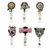 1st Cute Animal Diamd Infällbart Badge Holder Belt Clips Metal ID Badge Reel Anställdas ID -kort Namn Positi Kort Cover Case S5ZV#