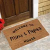 Mattor Välkommen till Mimi och Papas hus roliga söta dörrmatta dörrmatta vänner mikrofiber kast filt