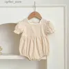 Rompers Summer Cute Baby Girl Clothes Lace Square Collar Romper Cotton Short Sleeve Baby Jumpsuit 0-24m L410