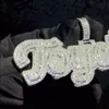 Nome di rapper Hiphop Lettera ghiacciata ciondolo Moissanite personalizzato