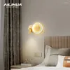 Lâmpada de parede Cama de cobre completa Luz de luxo, quarto principal criativo com holofotes estudos de proteção ocular avançada avançada leitura