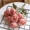 Decorative Flowers Artificial 9-Head Rose Bouquet Home Furnishing El Wedding Party Restaurant Desktop Flower Arrangement Decoration