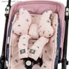 Barnvagnsdelar Tillbehör Pushcart Cushion nackstöd och sittskydd 3 stycken/set Universal Plum Soft Cotton Double-Sided Baby Accessories tillgängliga Q240417