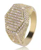 Hip Hop Cube Diamond Ring Kupfer Gold Silber Farbe vereisere Micro Pave Cubic Zircon Ring für Männer Frauen Schmuckringe6304360