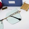 Frameless Eyewear Gold Metal Frame Sunglasses for Women Men Polygon Anti-Blu-ray Discoloration Clear Optical Lenses Luxury Designer Shading Glasses With Box CU6