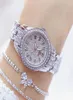 Diamond Women Watch Rhinestone Ladies Silver Armband Watches Clock Wristwatch rostfritt stål smycken1335351