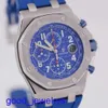 AP Brand Wrist Watch Blue Elf Royal Oak Offshore 26470ST Mens Assista Precision Steel Azul Face automática Máquinas Swiss Famous Luxury Sports Watch