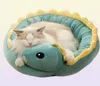 Lits de chats meubles lits de compagnie dinosaure rond petit chien pour s beaux tapis chiot canapé souple nid chaton chaud sleep s Products l2208269435623