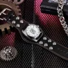 Zegarek Hip Hop Cool Design Rock Punk Style Skull Watch Watch Męski Pasek Męski Pasek Vintage Bransoletka Kwarcowa Prezent