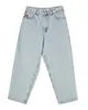 Jeans de folga azul retro para homens Hip Hop Brands Big Boy Borderyer Pants Denim