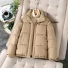 Women's Trench Coats Windriel Winter Cotton-padded Jacket Women Short Parka Korean Solid Thicken Warm Clothes Fashion Stand Collar Bread