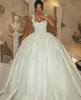 Princess Summer Wedding Dresses Lace Appliques Spaghetti Straps vestido de novia Bridal Ball Gown Wedding Gowns Custom Made