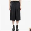 Shorts pour hommes plissés pantalon déconstruit à cinq points Simple pliage hakama conception original designer rop livraison vêtements dh8wt