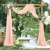 Décoration de fête 1pc Champagne Arc de mariage Drapes Tissu en mousseline de mousseline 26ft Arche 9 Yards Cérémonie Réception décorat