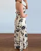 Sukienki swobodne damskie sukienka na plaży kwiatowy nadruk Związany detal Maxi 2024 Summer Najnowsze asymetryczne szyjęki