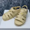 Monolith Crochet Cage Sandaler Leather Wedge Slippers Quartz Kvinnor glider Summer Platform Sandal Dress Casual Shoe