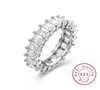 JRL 925 Silver Pave Radiant Cut quadrato pieno quadrato simulato Diamond Cz Eternity Bande Engagement Eternity Ring Pietra Gioielli Dimensioni 512 K564096826