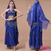 Cenário de traje de dança de barriga conjuntos de figurinos Egypt Egypt Sari Sari Women Women Bollywood Bellydance Dress