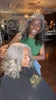 Belle perruque avant gris / gris en dentelle avant 13x4x1 HD Lace Wavy Curly Long Hair Wig Salt et Pepper Grey Frontal Wig