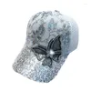 Ball Caps Women Baseball Cap Exquisite Butterfly Sequins Hip Hop Fashion Comfortable Breathable Sun-proof Hat