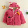 Cappotto per bambini ragazze inverno inverno abiti berlina in cotone giacca addensata in cotone calda orsacchiotto con orecchie da cartone animato tascabile