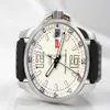 Zupełnie nowa sprzedaż Miglia XL White Dial Men Automatyczne maszyny zegarek ze stali nierdzewnej Męskie na nadgarstku gumowe pasmo 236z