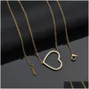 Pendant Necklaces Fashion Female Heart Pendants 14K Yellow Gold Chokers For Women Jewelry Neckless Birthday Gifts Drop Delivery Dhy9Q