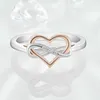 도매 OEM Custom Women Cubic Zirconia Jewelry Rhodium Plated 18K Rose Gold 925 Sterling Silver Hollow Heart Rings